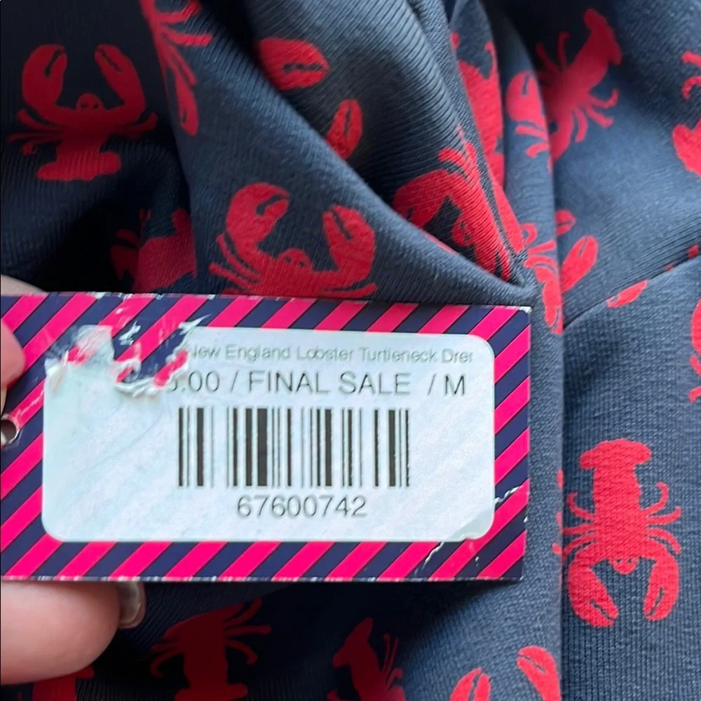 NWT NANTUCKET KIDS Navy and Red Turtleneck Lobster Print Dress